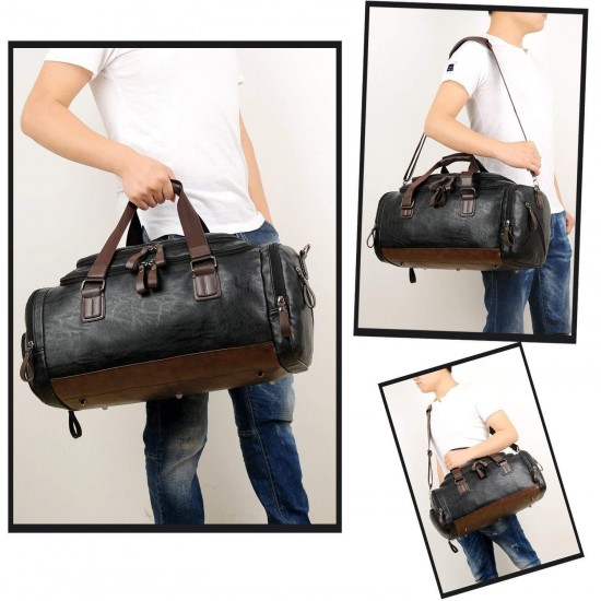 Men Gym Bag Leather Travel Weekender Overnight Duffel Bag Men Gym Bag Leather Travel Weekender Overnight Duffel Bag
