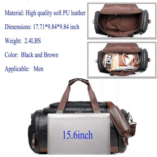 Men Gym Bag Leather Travel Weekender Overnight Duffel Bag Men Gym Bag Leather Travel Weekender Overnight Duffel Bag