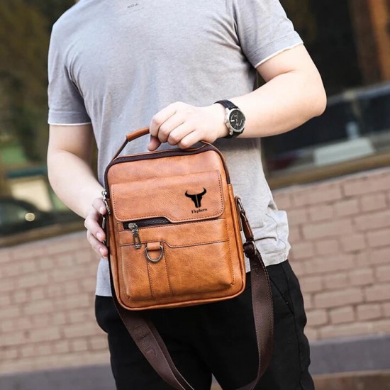 Ekphero Men Faux Leather Vintage Business Bag Messenger Bag Crossbody Bag Office Work Ekphero Men Faux Leather Vintage Business Bag Messenger Bag Crossbody Bag Office Work