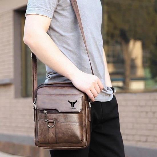 Ekphero Men Faux Leather Vintage Business Bag Messenger Bag Crossbody Bag Office Work Ekphero Men Faux Leather Vintage Business Bag Messenger Bag Crossbody Bag Office Work
