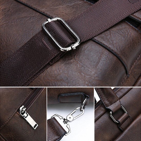 Ekphero Men Faux Leather Vintage Business Bag Messenger Bag Crossbody Bag Office Work Ekphero Men Faux Leather Vintage Business Bag Messenger Bag Crossbody Bag Office Work