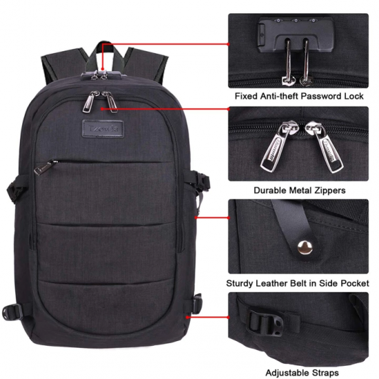 Men Women Large Capacity Fashion Anti-Theft USB Backpack Outdoor Travel Bag Men Women Large Capacity Fashion Anti-Theft USB Backpack Outdoor Travel Bag