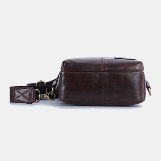 Men Genuine Leather Casual Business Crossbody Bag Chest Bag Outdoor Men Genuine Leather Casual Business Crossbody Bag Chest Bag Outdoor