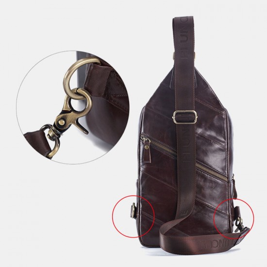 Men Genuine Leather Casual Business Crossbody Bag Chest Bag Outdoor Men Genuine Leather Casual Business Crossbody Bag Chest Bag Outdoor