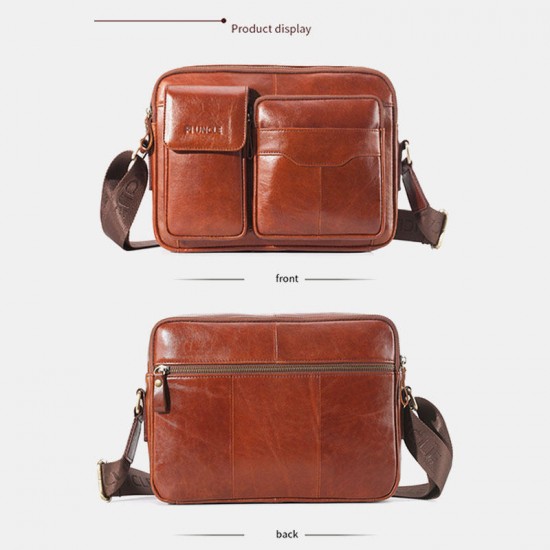 Men Genuine Leather Large Capacity Crossbody Bag Business Bag For Outdoor Business Men Genuine Leather Large Capacity Crossbody Bag Business Bag For Outdoor Business