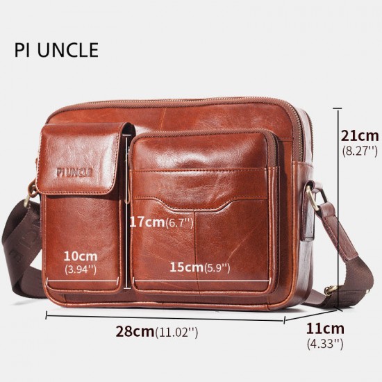 Men Genuine Leather Large Capacity Crossbody Bag Business Bag For Outdoor Business Men Genuine Leather Large Capacity Crossbody Bag Business Bag For Outdoor Business