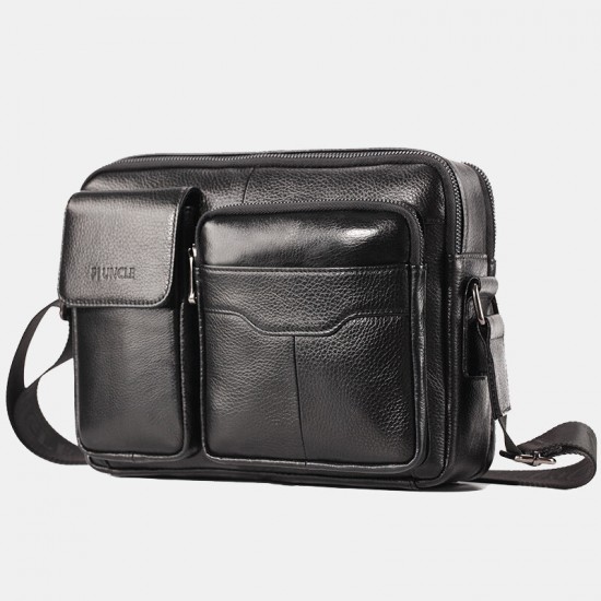 Men Genuine Leather Large Capacity Crossbody Bag Business Bag For Outdoor Business Men Genuine Leather Large Capacity Crossbody Bag Business Bag For Outdoor Business