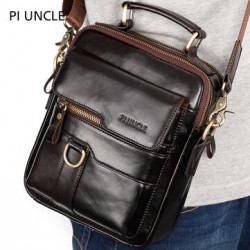Men Genuine Leather Large Capacity Shoulder Bag Handbag