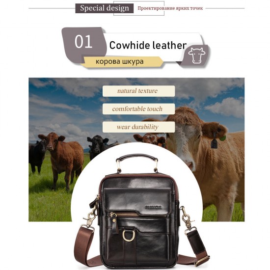 Men Genuine Leather Large Capacity Shoulder Bag Handbag Men Genuine Leather Large Capacity Shoulder Bag Handbag