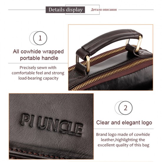 Men Genuine Leather Large Capacity Shoulder Bag Handbag Men Genuine Leather Large Capacity Shoulder Bag Handbag