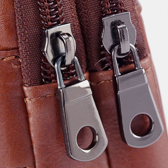 Men Genuine Leather Multi-pocket Casual Waist Bag 6.3 inch Phone Bag EDC Bag Men Genuine Leather Multi-pocket Casual Waist Bag 6.3 inch Phone Bag EDC Bag