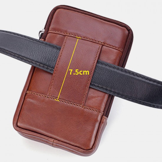 Men Genuine Leather Multi-pocket Casual Waist Bag 6.3 inch Phone Bag EDC Bag Men Genuine Leather Multi-pocket Casual Waist Bag 6.3 inch Phone Bag EDC Bag
