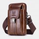 Bullcaptain Retro Genuine Leather Zipper Phone Bag Waist Bag Bullcaptain Retro Genuine Leather Zipper Phone Bag Waist Bag