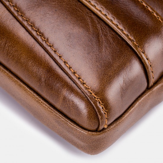Bullcaptain Retro Genuine Leather Zipper Phone Bag Waist Bag Bullcaptain Retro Genuine Leather Zipper Phone Bag Waist Bag