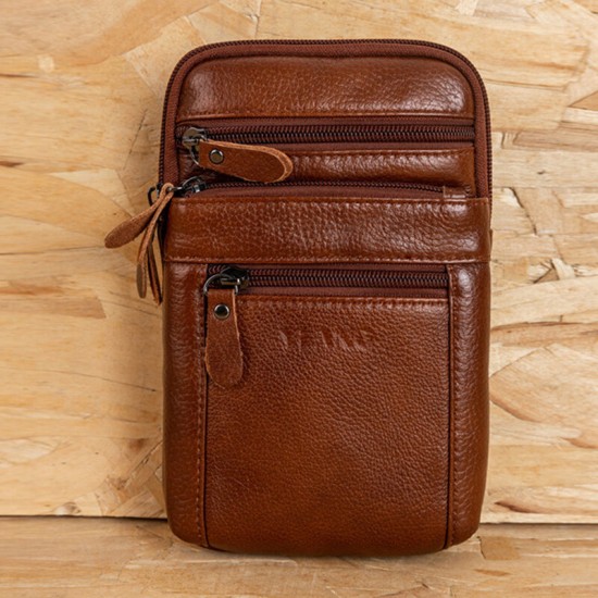 Genuine Leather Waist Bag Multi-pocket Belt Bag Phone Bag Shoulder Bag For Men Genuine Leather Waist Bag Multi-pocket Belt Bag Phone Bag Shoulder Bag For Men