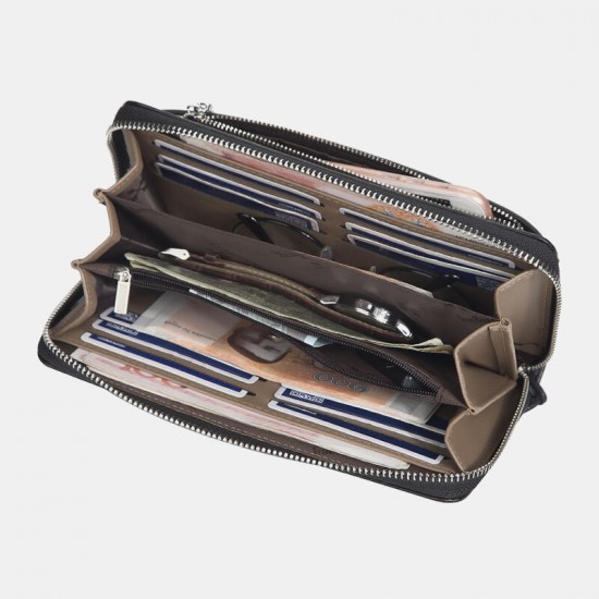Baellerry Men Faux Leather Long Wallet Clutches Bag Phone Bag Baellerry Men Faux Leather Long Wallet Clutches Bag Phone Bag