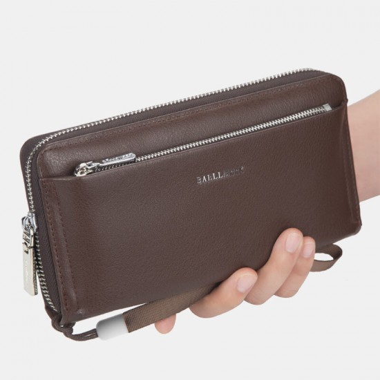 Baellerry Men Faux Leather Long Wallet Clutches Bag Phone Bag Baellerry Men Faux Leather Long Wallet Clutches Bag Phone Bag
