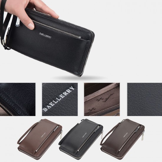 Baellerry Men Faux Leather Long Wallet Clutches Bag Phone Bag Baellerry Men Faux Leather Long Wallet Clutches Bag Phone Bag