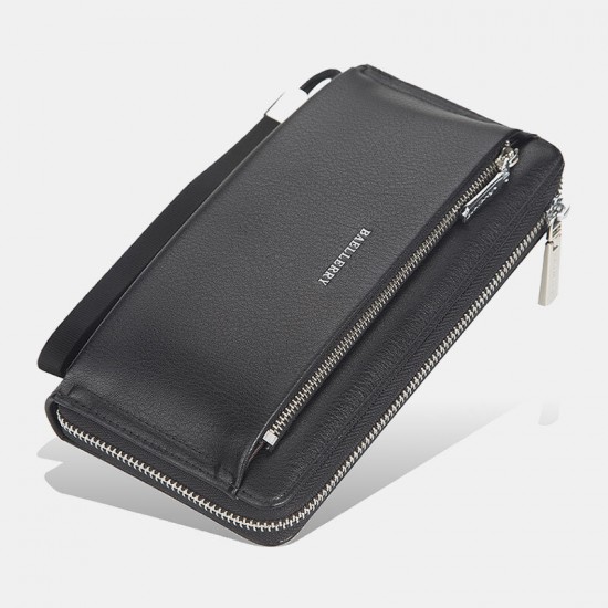 Baellerry Men Faux Leather Long Wallet Clutches Bag Phone Bag Baellerry Men Faux Leather Long Wallet Clutches Bag Phone Bag