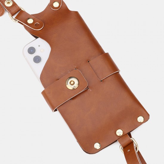 Men 6.3 Inch Phone Holder PU Waist Belt Bag Anti-theft Shoulder Bag Men 6.3 Inch Phone Holder PU Waist Belt Bag Anti-theft Shoulder Bag
