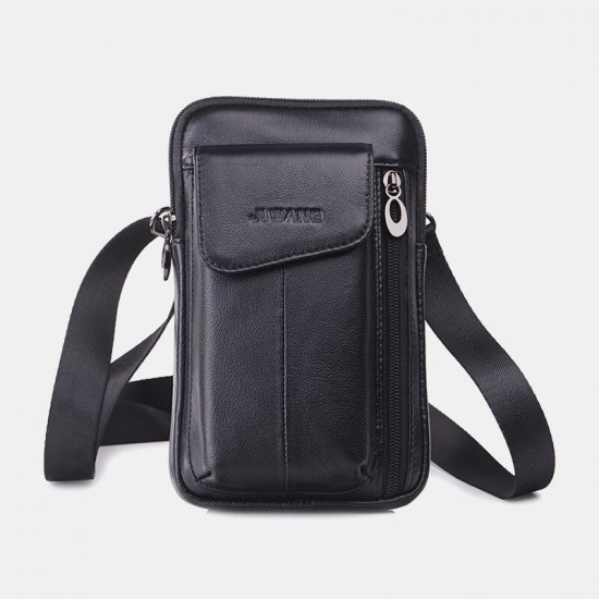 Men Genuine Leather 6.5 Inch Phone Bag Waist Bag Belt Bag Crossbody Bag Men Genuine Leather 6.5 Inch Phone Bag Waist Bag Belt Bag Crossbody Bag