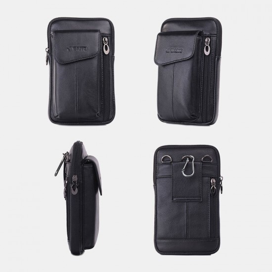 Men Genuine Leather 6.5 Inch Phone Bag Waist Bag Belt Bag Crossbody Bag Men Genuine Leather 6.5 Inch Phone Bag Waist Bag Belt Bag Crossbody Bag