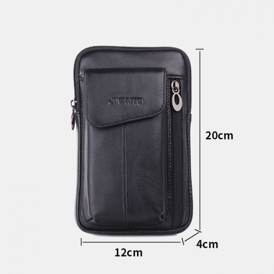 Men Genuine Leather 6.5 Inch Phone Bag Waist Bag Belt Bag Crossbody Bag Men Genuine Leather 6.5 Inch Phone Bag Waist Bag Belt Bag Crossbody Bag