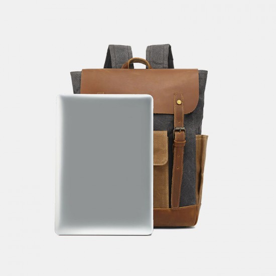 Men Retro Vintage Canvas Leather Backpack Sports Climbing Bag Travel Anti-theft Backpack Men Retro Vintage Canvas Leather Backpack Sports Climbing Bag Travel Anti-theft Backpack