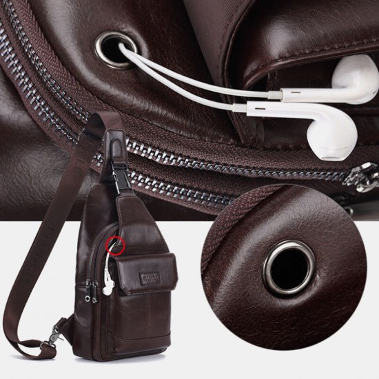 Men Genuine Leather New Vinatge Large Capacity Chest Bag Shoulder Bag Crossbody Bag Men Genuine Leather New Vinatge Large Capacity Chest Bag Shoulder Bag Crossbody Bag