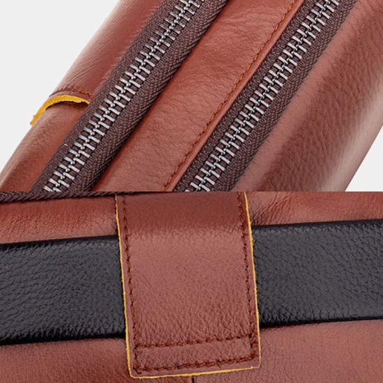 Men Genuine Leather Retro 7.5 Inch Phone Bag Cross Body Bag Waist Bag With Belt Loop Men Genuine Leather Retro 7.5 Inch Phone Bag Cross Body Bag Waist Bag With Belt Loop