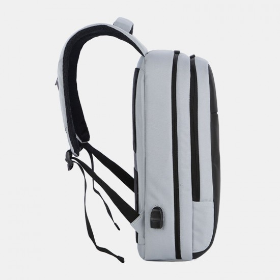 Men Polyester 15.6 Inch USB Charging Waterproof Business Laptop Bag Backpack Men Polyester 15.6 Inch USB Charging Waterproof Business Laptop Bag Backpack