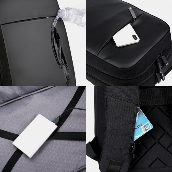 Men Polyester 15.6 Inch USB Charging Waterproof Business Laptop Bag Backpack Men Polyester 15.6 Inch USB Charging Waterproof Business Laptop Bag Backpack