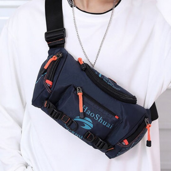 Men Waterproof Outdoor Headphone Plug Crossbody Bag Chest Bag Sling Bag Men Waterproof Outdoor Headphone Plug Crossbody Bag Chest Bag Sling Bag