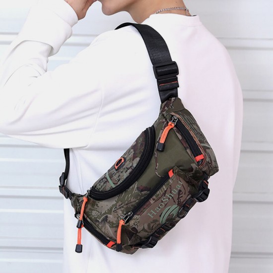 Men Waterproof Outdoor Headphone Plug Crossbody Bag Chest Bag Sling Bag Men Waterproof Outdoor Headphone Plug Crossbody Bag Chest Bag Sling Bag