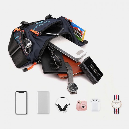 Men Waterproof Outdoor Headphone Plug Crossbody Bag Chest Bag Sling Bag Men Waterproof Outdoor Headphone Plug Crossbody Bag Chest Bag Sling Bag