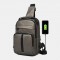 Men Polyester Multi-carry  Medium Capacity With USB Charging Chest Bag Shoulder Bag