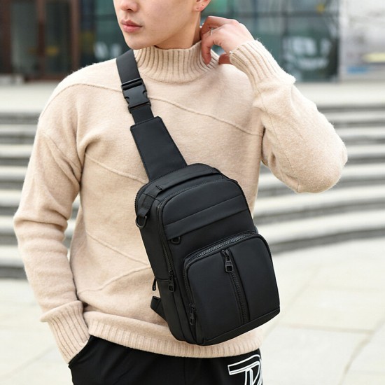 Men Polyester Multi-carry Medium Capacity With USB Charging Chest Bag Shoulder Bag Men Polyester Multi-carry Medium Capacity With USB Charging Chest Bag Shoulder Bag