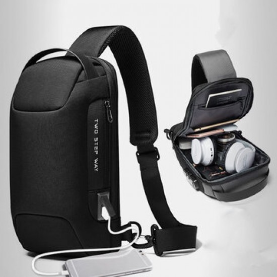 Men Oxford USB Charging Multi-Layers Waterproof Outdoor Crossbody Bag Chest Bag Sling Bag Men Oxford USB Charging Multi-Layers Waterproof Outdoor Crossbody Bag Chest Bag Sling Bag
