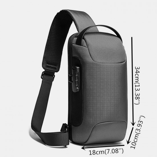 Men Oxford USB Charging Multi-Layers Waterproof Outdoor Crossbody Bag Chest Bag Sling Bag Men Oxford USB Charging Multi-Layers Waterproof Outdoor Crossbody Bag Chest Bag Sling Bag