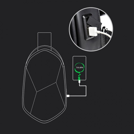 Men Oxford Anti-theft USB Charging Polyhedron Waterproof Outdoor Crossbody Bag Chest Bag Sling Bag Men Oxford Anti-theft USB Charging Polyhedron Waterproof Outdoor Crossbody Bag Chest Bag Sling Bag