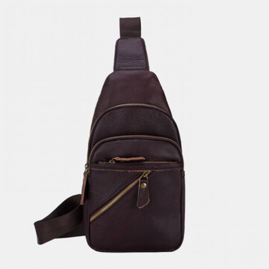 Men Genuine Leather Multi-Layers Light Weight Crossbody Bag Chest Bag Sling Bag Men Genuine Leather Multi-Layers Light Weight Crossbody Bag Chest Bag Sling Bag