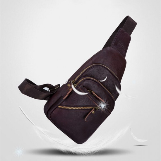 Men Genuine Leather Multi-Layers Light Weight Crossbody Bag Chest Bag Sling Bag Men Genuine Leather Multi-Layers Light Weight Crossbody Bag Chest Bag Sling Bag