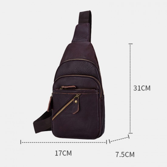 Men Genuine Leather Multi-Layers Light Weight Crossbody Bag Chest Bag Sling Bag Men Genuine Leather Multi-Layers Light Weight Crossbody Bag Chest Bag Sling Bag