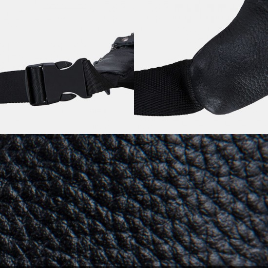 Men Genuine Leather Three-layer Waterproof Large-capacity Multifunctional Crossbody Bag Chest Bag Sling Bag Men Genuine Leather Three-layer Waterproof Large-capacity Multifunctional Crossbody Bag Chest Bag Sling Bag