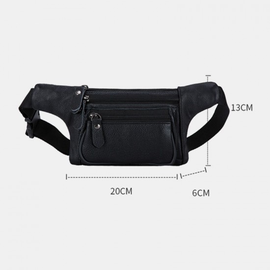 Men Genuine Leather Three-layer Waterproof Large-capacity Multifunctional Crossbody Bag Chest Bag Sling Bag Men Genuine Leather Three-layer Waterproof Large-capacity Multifunctional Crossbody Bag Chest Bag Sling Bag
