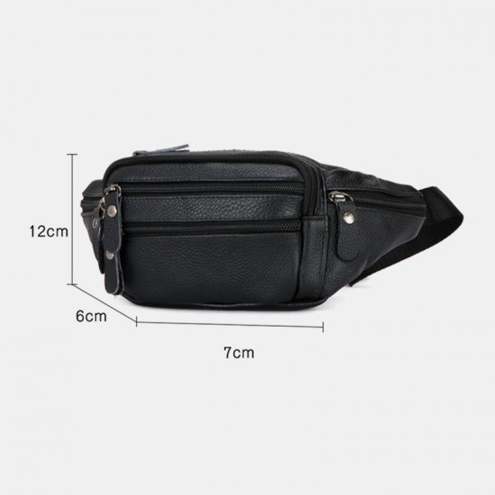 Men Genuine Leather Multi-pocket Large-capacity Multifunctional Crossbody Bag Chest Bag Sling Bag Men Genuine Leather Multi-pocket Large-capacity Multifunctional Crossbody Bag Chest Bag Sling Bag