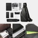 Men PU Leather USB Charging Waterproof Earphone Hole Business Crossbody Bag Chest Bag Sling Bag Men PU Leather USB Charging Waterproof Earphone Hole Business Crossbody Bag Chest Bag Sling Bag