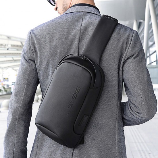 Men Oxford Cloth Multi-carry Casual Solid Color Business Shoulder Bag Chest Bag With USB Charging Men Oxford Cloth Multi-carry Casual Solid Color Business Shoulder Bag Chest Bag With USB Charging