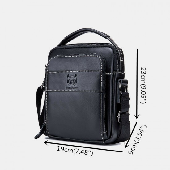 Bullcaptain Men Genuine Leather Multi-pocket Casual Crossbody Bag Shoulder Bag Bullcaptain Men Genuine Leather Multi-pocket Casual Crossbody Bag Shoulder Bag