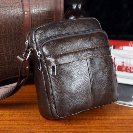Bullcaptain Men Genuine Leather Multifunction Anti-theft Vintage Crossbody Bag Shoulder Bag Bullcaptain Men Genuine Leather Multifunction Anti-theft Vintage Crossbody Bag Shoulder Bag